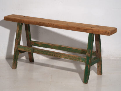 Antique entry bench in green (c.1870) #4