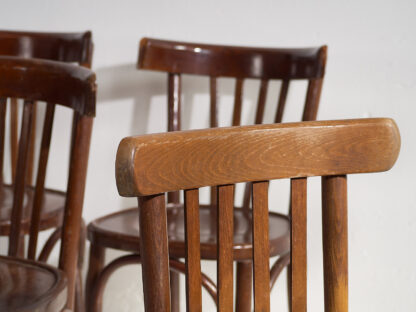 Anciennes chaises de salle à manger avec accoudoirs (c.1900). Ensemble de 4 pièces #27