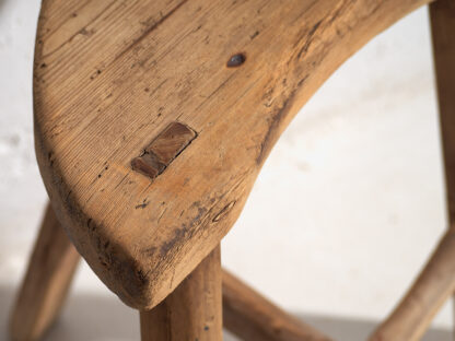 Antique rustic kitchen bar stool (c.1920) #4