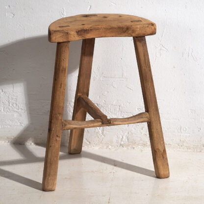 Antique rustic kitchen bar stool (c.1920) #4