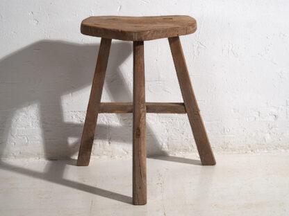 Ancien tabouret rustique en bois (c.1920) #2