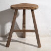 Ancien tabouret rustique en bois (c.1920) #2