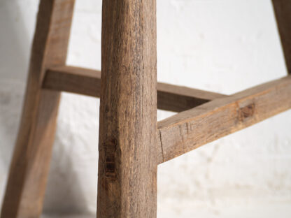 Ancien tabouret rustique en bois (c.1920) #2