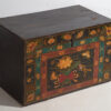 Baúl chino antiguo de color oscuro y de motivos florales (c.1900) #2