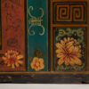 Baúl chino antiguo de color oscuro y de motivos florales (c.1900) #2