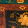 Baúl chino antiguo de color oscuro y de motivos florales (c.1900) #2