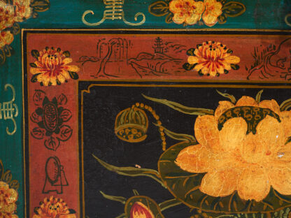 Botte chinoise ancienne de couleur foncée avec des motifs floraux (c.1900) #2