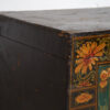 Baúl chino antiguo de color oscuro y de motivos florales (c.1900) #2