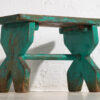 Antiguo taburete de estilo primitivo en color verde marino (c.1920) #7