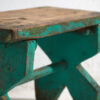 Antiguo taburete de estilo primitivo en color verde marino (c.1920) #7