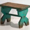 Antiguo taburete de estilo primitivo en color verde marino (c.1920) #7