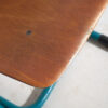 Chaises d'école vintage en bleu turquoise (c.1950). Ensemble de 4 pièces