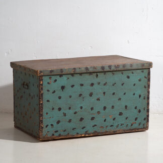 Antique mint green storage trunk (c.1920) #41