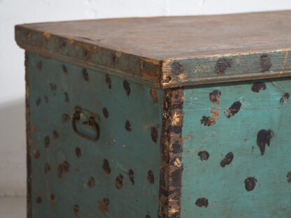 Ancienne botte de rangement vert menthe (c.1920) #41