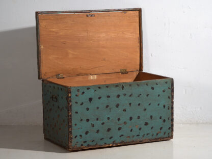 Antique mint green storage trunk (c.1920) #41