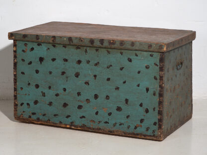 Ancienne botte de rangement vert menthe (c.1920) #41