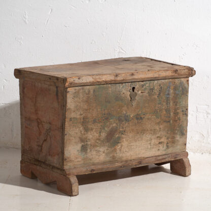 Antique wooden chest with green patina (c.1900) # 50