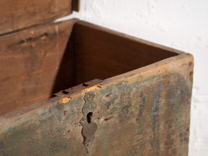 Antique wooden chest with green patina (c.1900) # 50