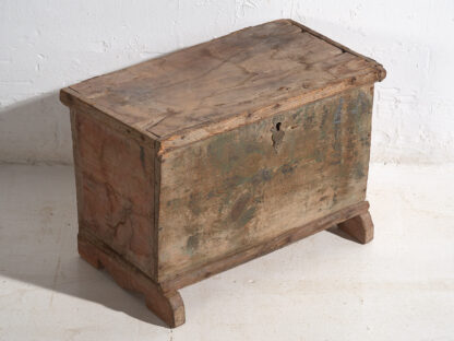 Antique wooden chest with green patina (c.1900) # 50