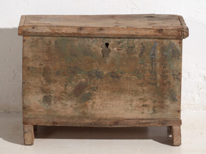 Antique wooden chest with green patina (c.1900) # 50