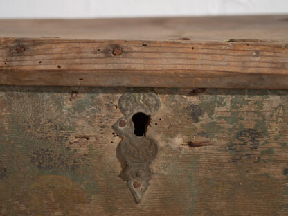 Antique wooden chest with green patina (c.1900) # 50