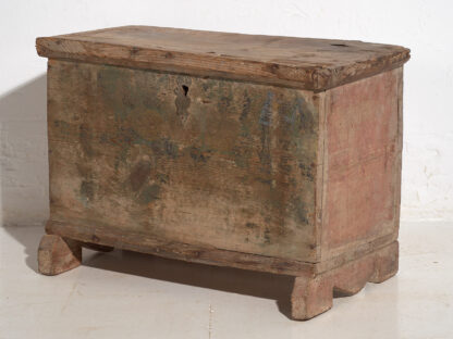 Antique wooden chest with green patina (c.1900) # 50