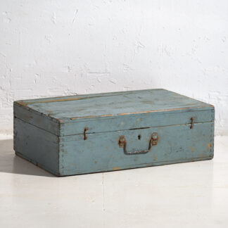 Antique wooden case with light blue patina (c.1920) #61