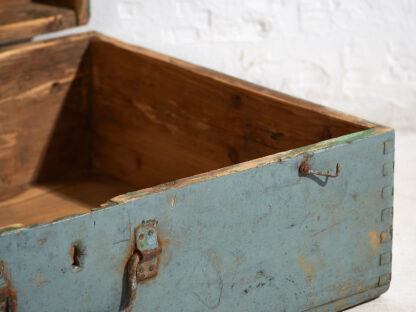 Antique wooden case with light blue patina (c.1920) #61