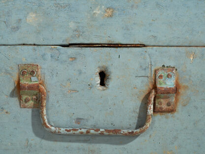 Antique wooden case with light blue patina (c.1920) #61