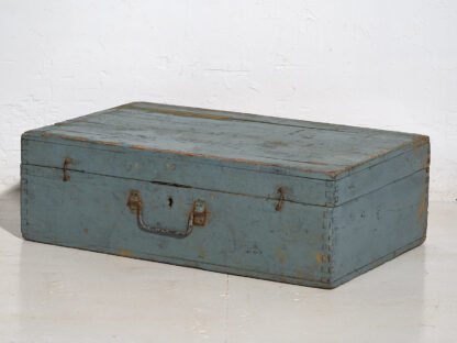 Antique wooden case with light blue patina (c.1920) #61