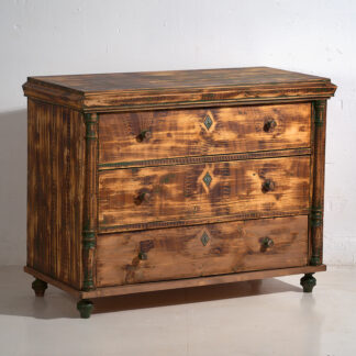 Large antique antique chest of drawers with green patina (c.1920) #102