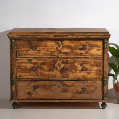 Large antique antique chest of drawers with green patina (c.1920) #102