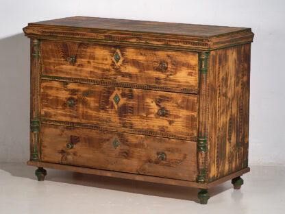 Large antique antique chest of drawers with green patina (c.1920) #102