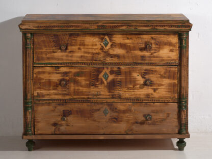 Large antique antique chest of drawers with green patina (c.1920) #102