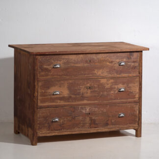 Three drawer chest with maroon patina (c.1920) #106