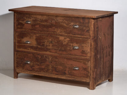 Three drawer chest with maroon patina (c.1920) #106