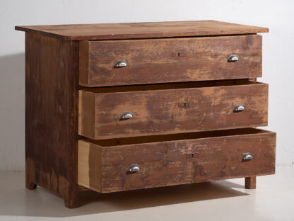 Three drawer chest with maroon patina (c.1920) #106