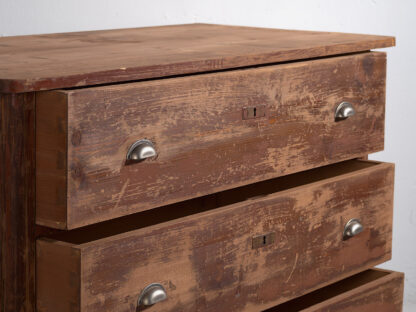 Three drawer chest with maroon patina (c.1920) #106