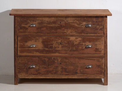 Three drawer chest with maroon patina (c.1920) #106