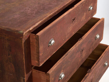 Antique chest of drawers in maroon red (c.1920)