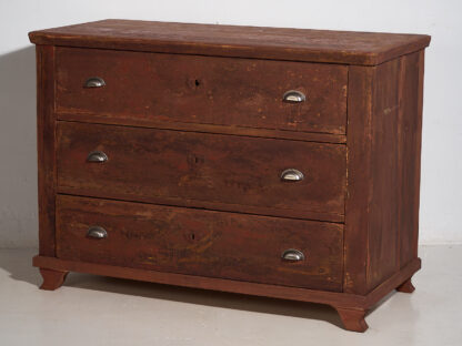 Antique chest of drawers in maroon red (c.1920)