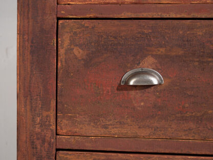 Antique chest of drawers in maroon red (c.1920)