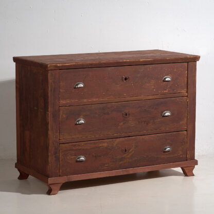 Antique chest of drawers in maroon red (c.1920)