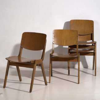 Sillas Thonet vintage para comedor (c.1950). Conjunto de 4 piezas