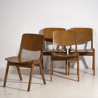 Sillas Thonet vintage para comedor (c.1950). Conjunto de 4 piezas