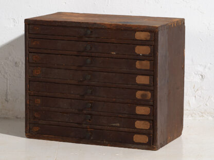 Small antique dark brown file cabinet (c.1920)