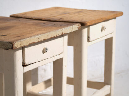 Antique white bedside tables (c.1920). Set of 2 pieces