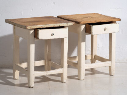 Antique white bedside tables (c.1920). Set of 2 pieces