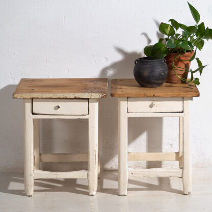 Antique white bedside tables (c.1920). Set of 2 pieces