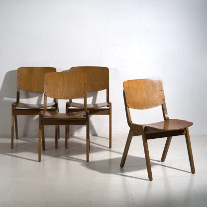 Anciennes chaises de salle à manger Thonet (vers 1920). Ensemble de 4 pièces